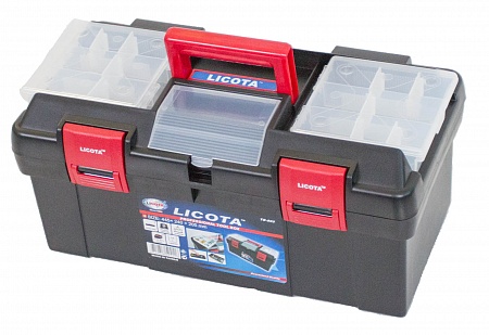 Ящик инструментальный пластиковый с органайзером, 
средний, 445х240х205мм Licota TB-905