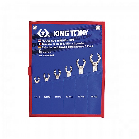 Набор разрезных ключей, 8-22 мм, чехол из 
теторона, 6 предметов KING TONY 1306MRN