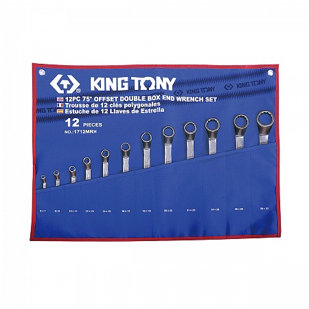 Набор накидных ключей, 6-32 мм, чехол из теторона, 
12 предметов KING TONY 1712MRN
